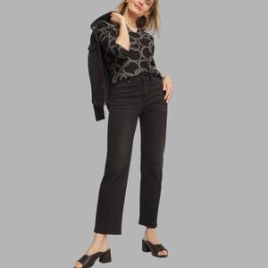 Chicos Black High Rise Straight Leg Jeans Womens Size 10R